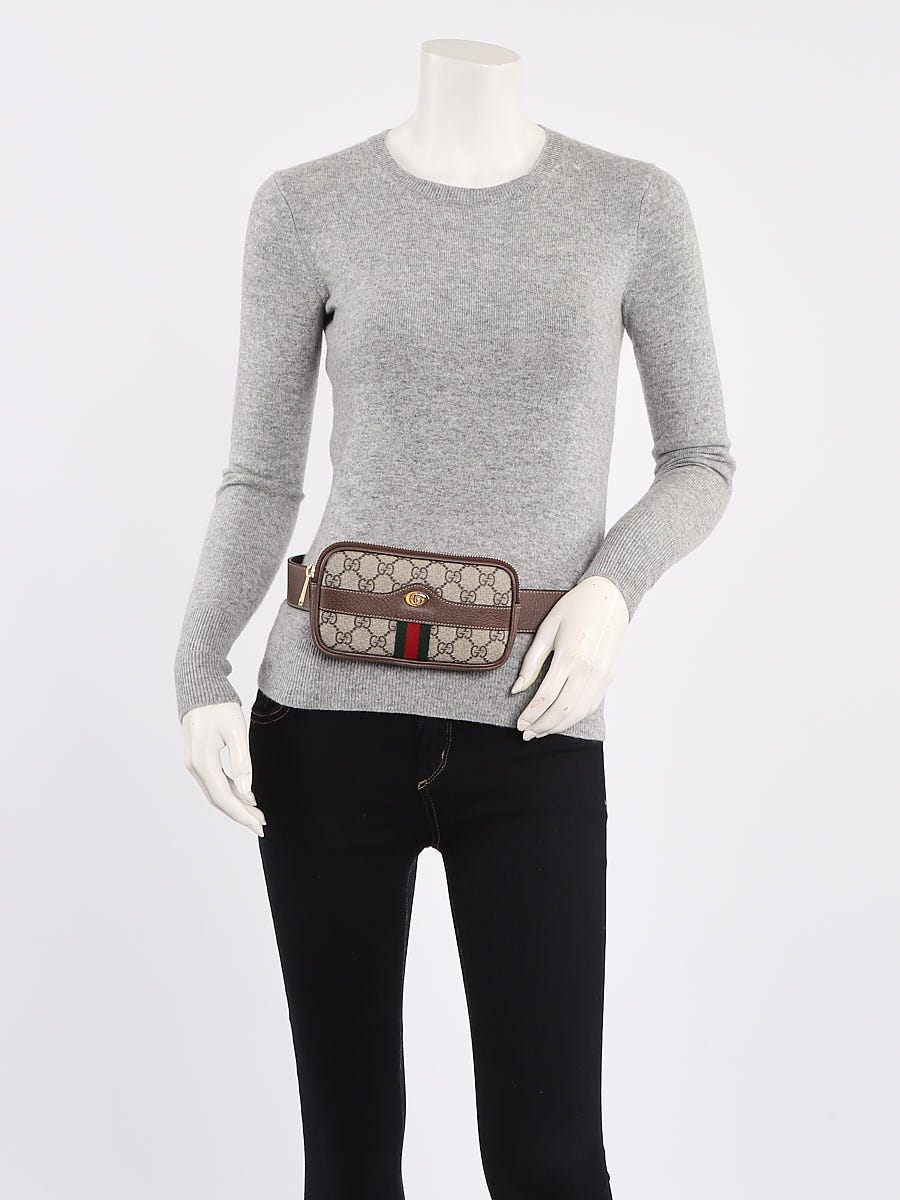 Gucci Beige/Ebony GG Supreme Canvas Small Ophidia Belt Bag Size 85