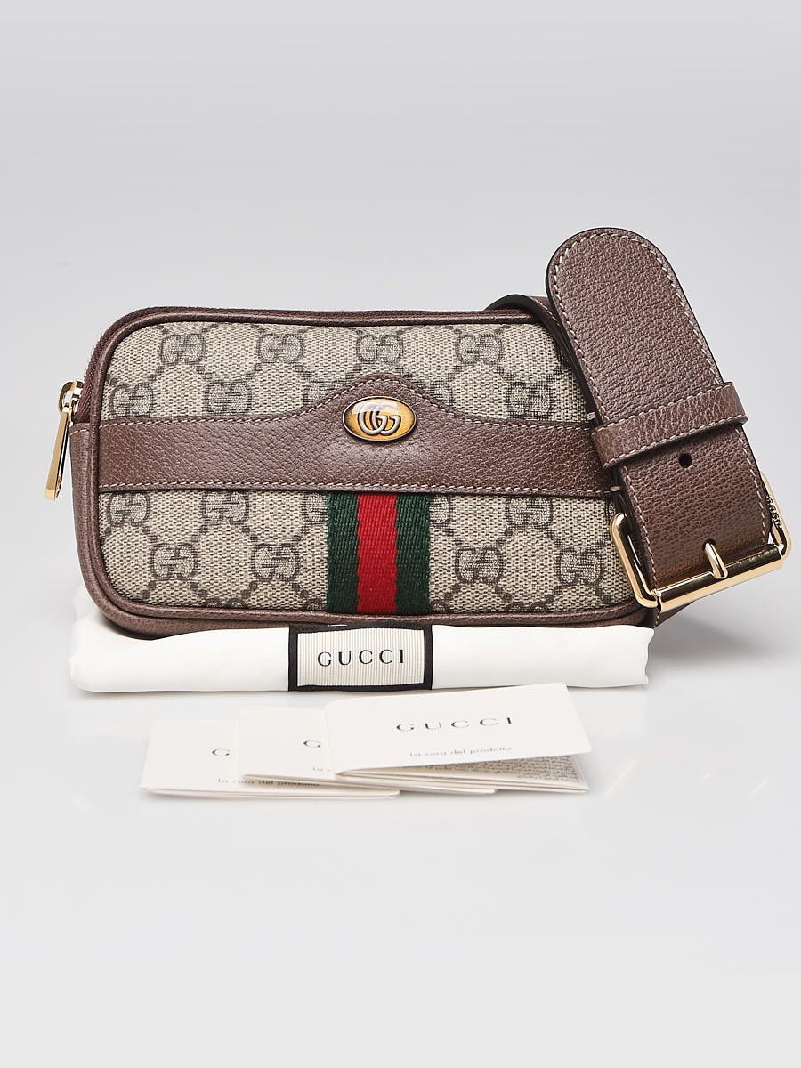 Gucci Beige/Ebony GG Supreme Canvas Small Ophidia Belt Bag Size 85