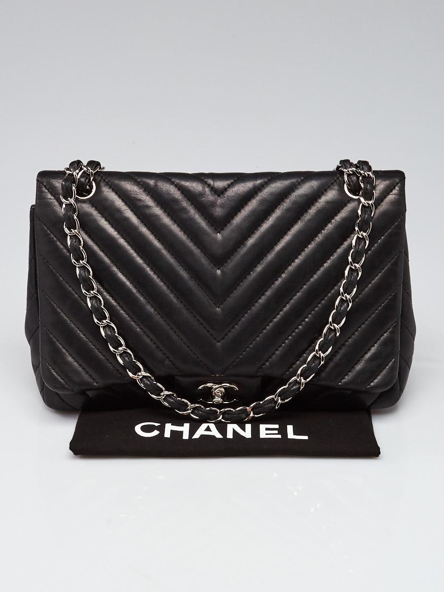 Chanel Black Chevron Quilted Leather Covered CC Flap Shoulder Bag - Yoogi's  Closet