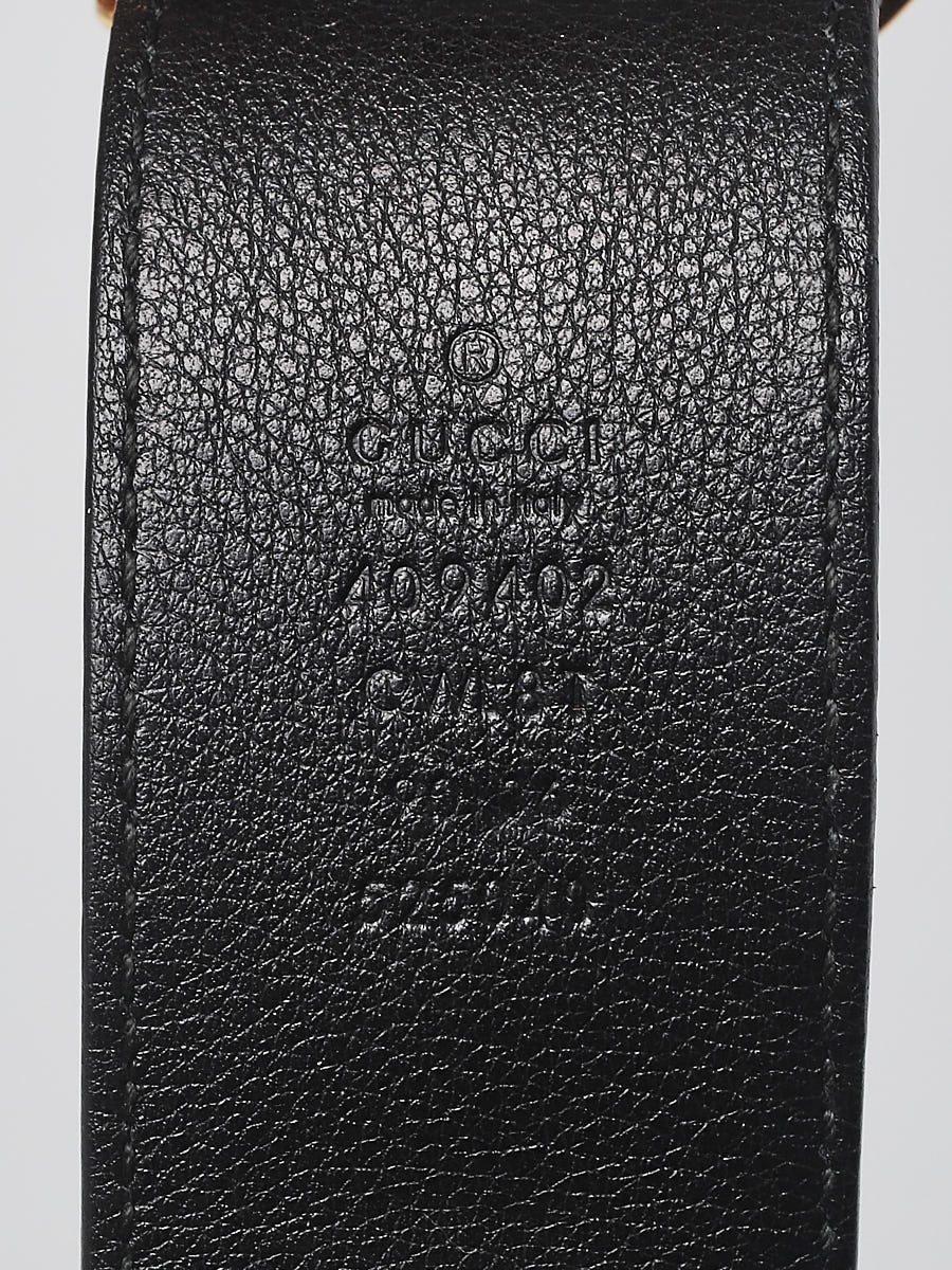 Gucci Black Studded Leather Double G Belt Size 90/36