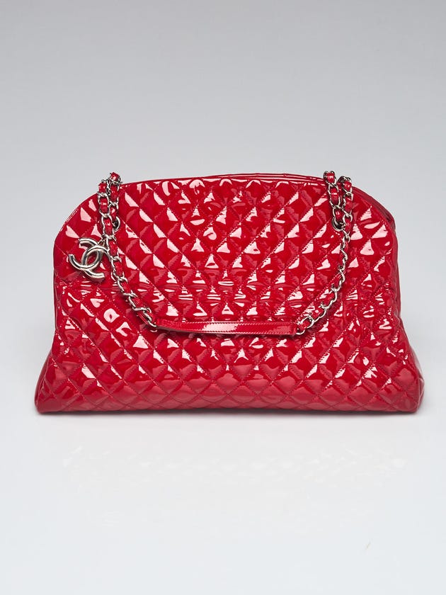 Chanel Red Quilted Patent Leather Just Mademoiselle XL Bag