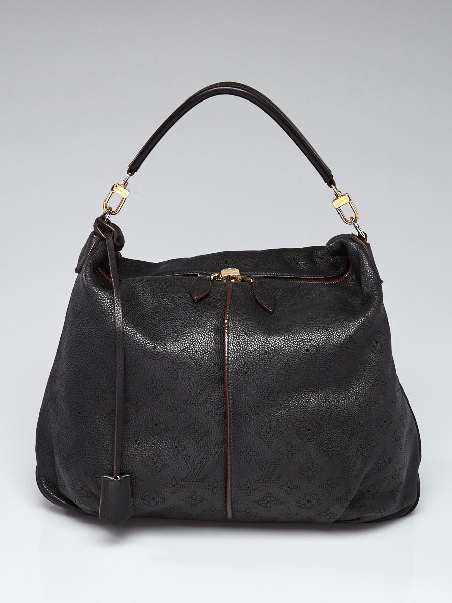 Louis Vuitton Black Monogram Mahina Leather Selene MM Bag - Yoogi's Closet