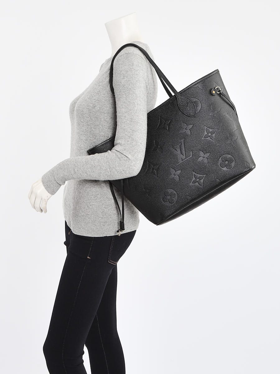 Louis Vuitton Black Monogram Empreinte Leather Neverfull MM NM Bag