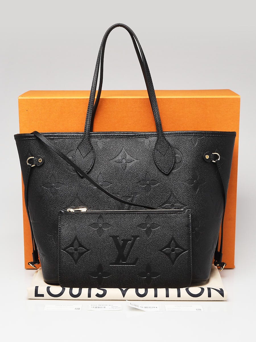 Louis Vuitton Black Monogram Empreinte Leather Neverfull MM NM Bag