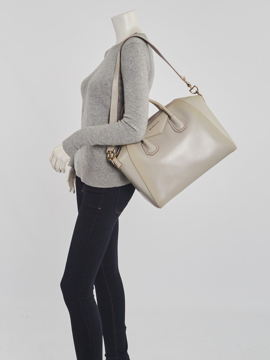 Givenchy Medium Antigona Shiny Smooth Leather Bag in Gray