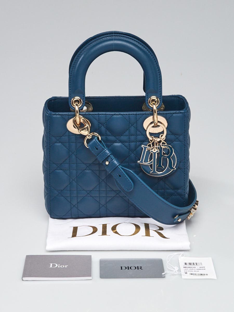 Christian Dior Steel Blue Cannage Quilted Lambskin Leather My ABCDior Lady  Bag | Yoogi's Closet