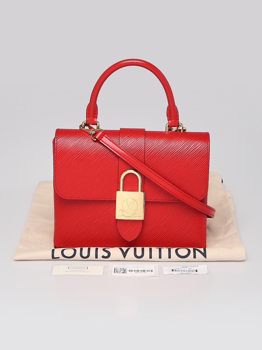 LOUIS VUITTON LOCKY BB Epi Leather Red Coquelicot Crossbody Top Handle Bag
