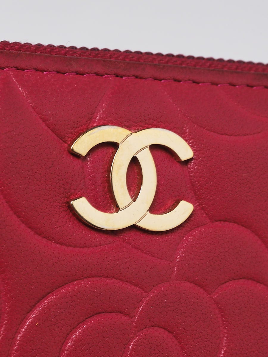 Chanel Brand New Red Camellia Velvet Clutch Crossbody Bag - LAR Vintage