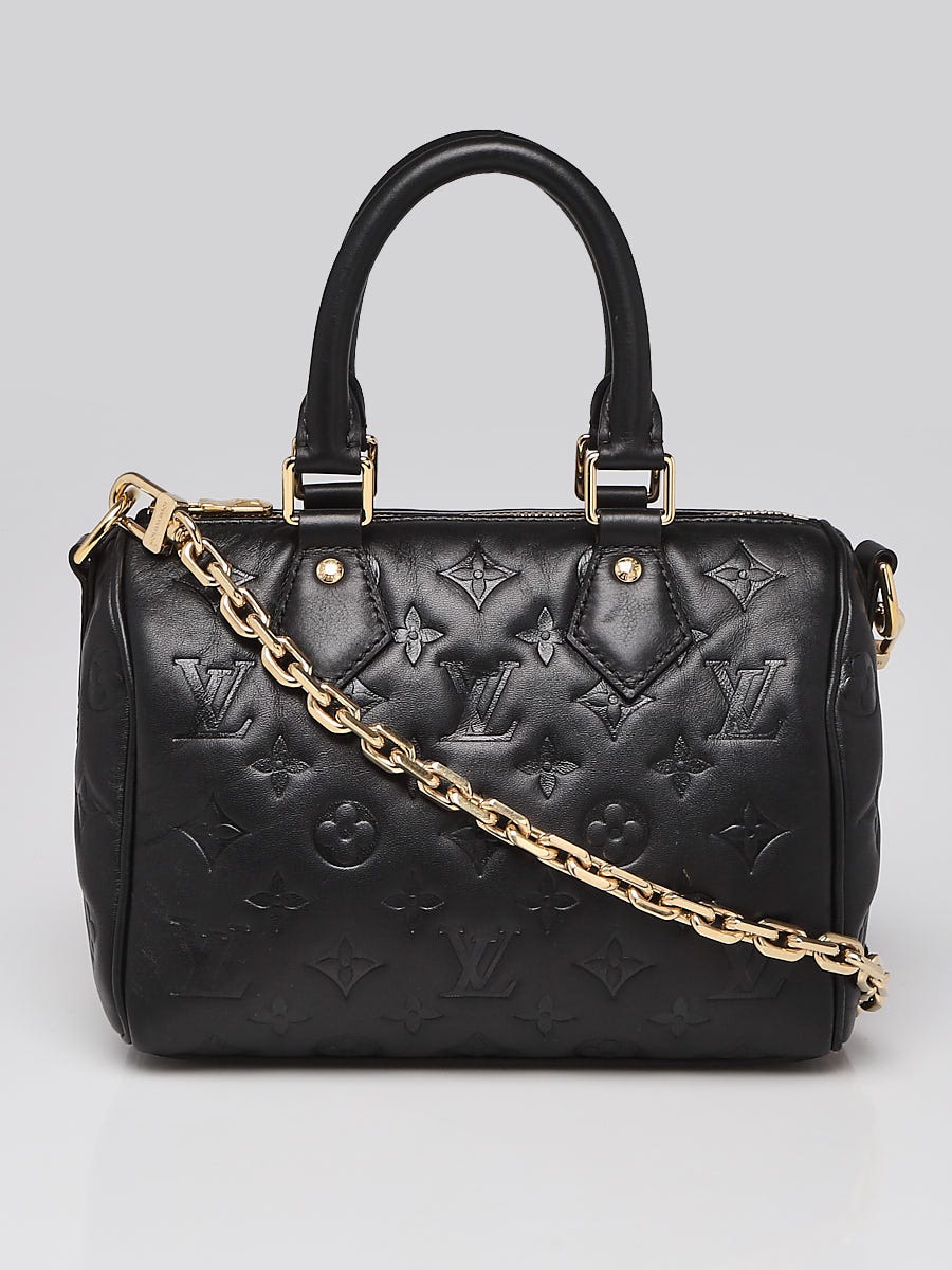 Louis Vuitton Black Monogram Empreinte Speedy Bandouliere 22 Bag