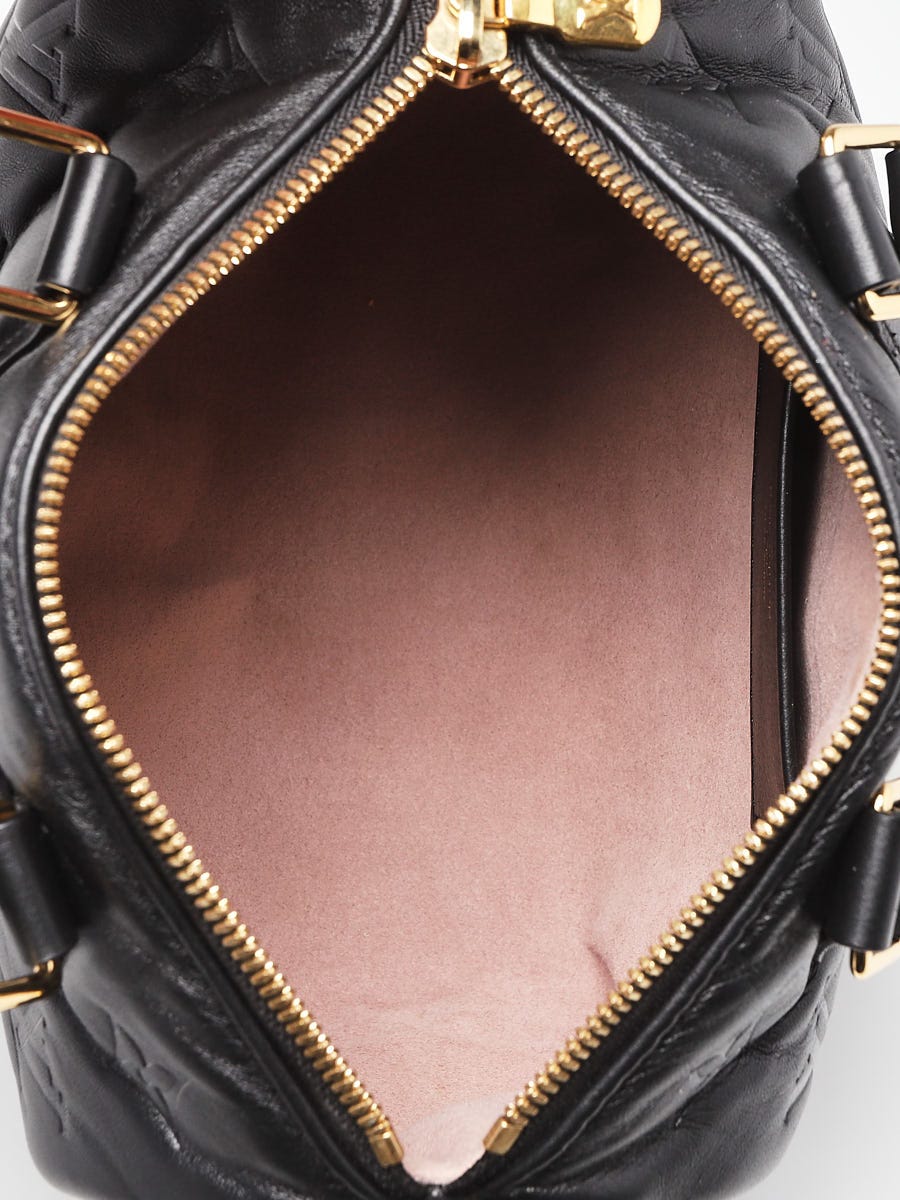 Louis Vuitton Speedy Bandouliere 22 Black Handbag Gold Chain & Hardware