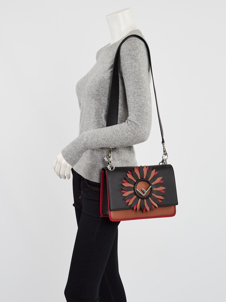 Fendi Kan I F Shoulder Bag With Removable Shoulder Strap Black in Leather  with Silver-tone - US