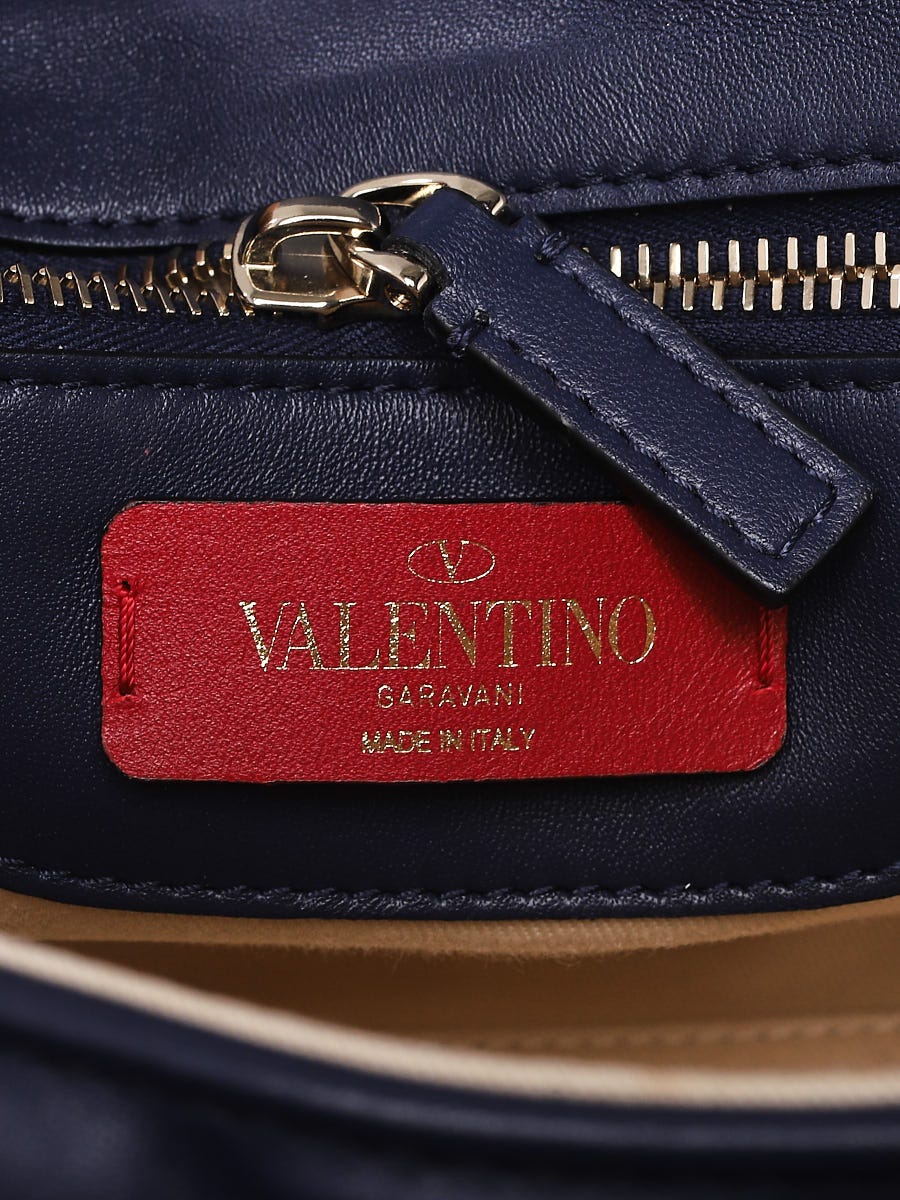 Valentino Red/White/Blue Quilted Lambskin Leather Candystud Medium