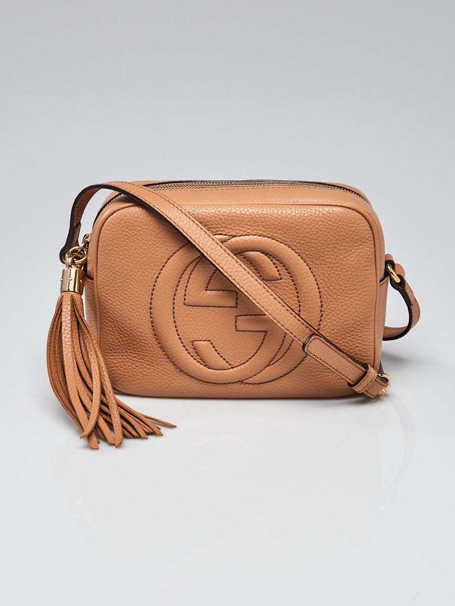 Gucci Beige Pebbled Leather Soho Disco Shoulder Bag - Yoogi's Closet