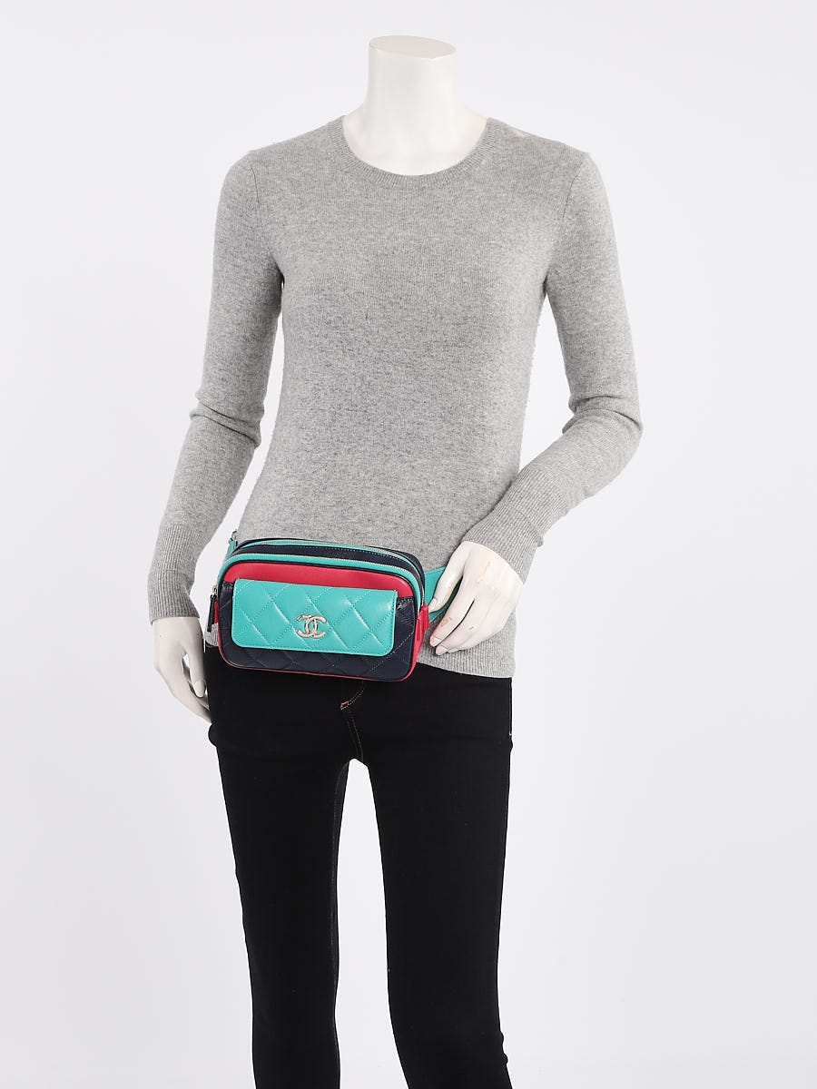 Chanel Tri-Color Quilted Goatskin Leather Small In and Out Camera