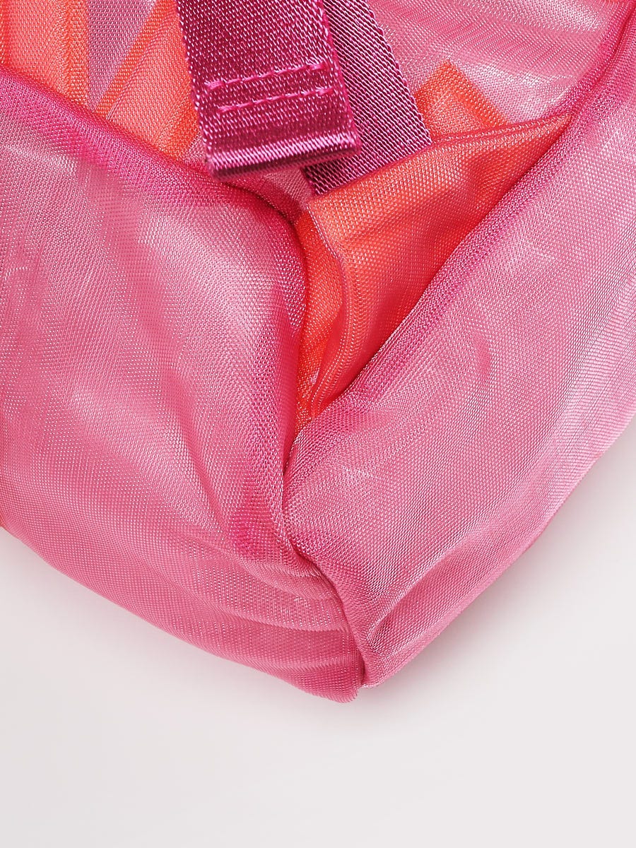 Chanel Pink Mesh CC Logo Backpack Bag | Yoogi's Closet