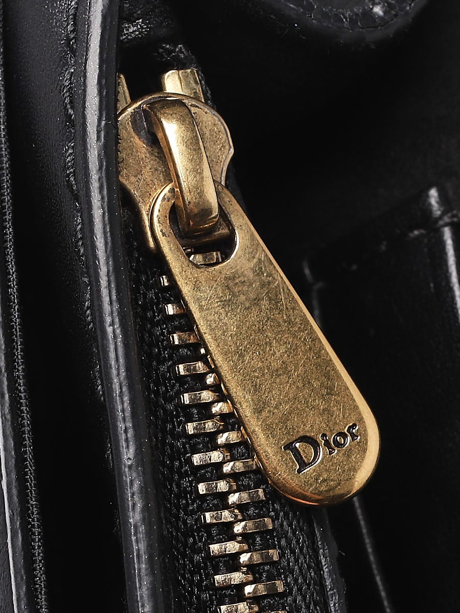 Dior Black Glazed Leather J'adior Wristlet Pouch at 1stDibs