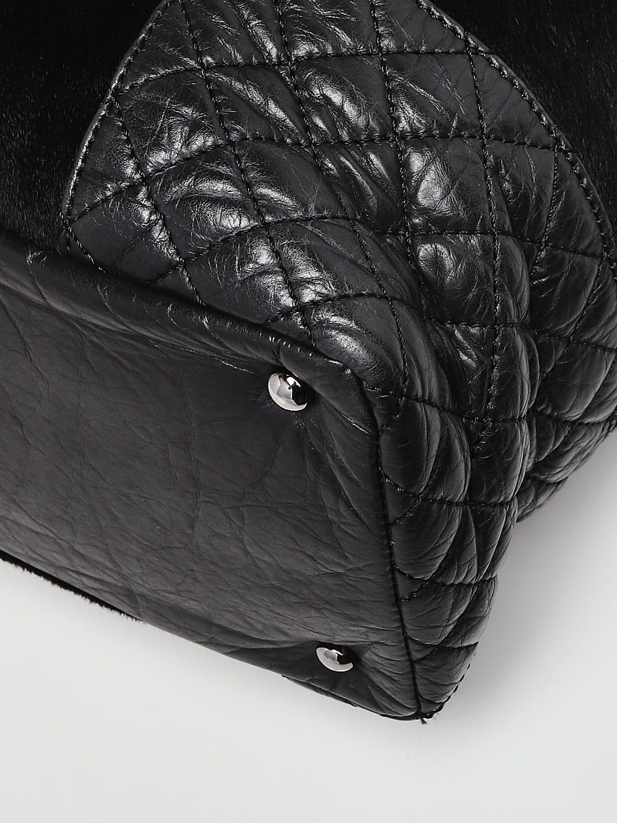 Chanel Black Quilted Leather Pony Hair Miss Pony Drawstring Tote Bag -  Yoogi's Closet