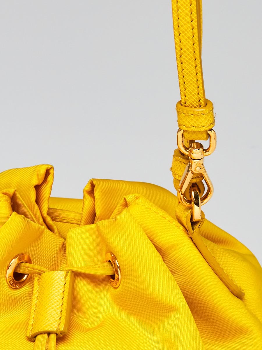 PRADA Yellow Nylon Exterior Bags & Handbags for Women