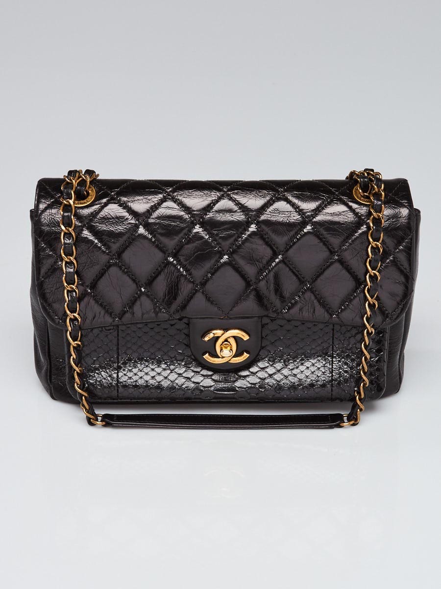Chanel Mixed Media Snakeskin Flap Bag