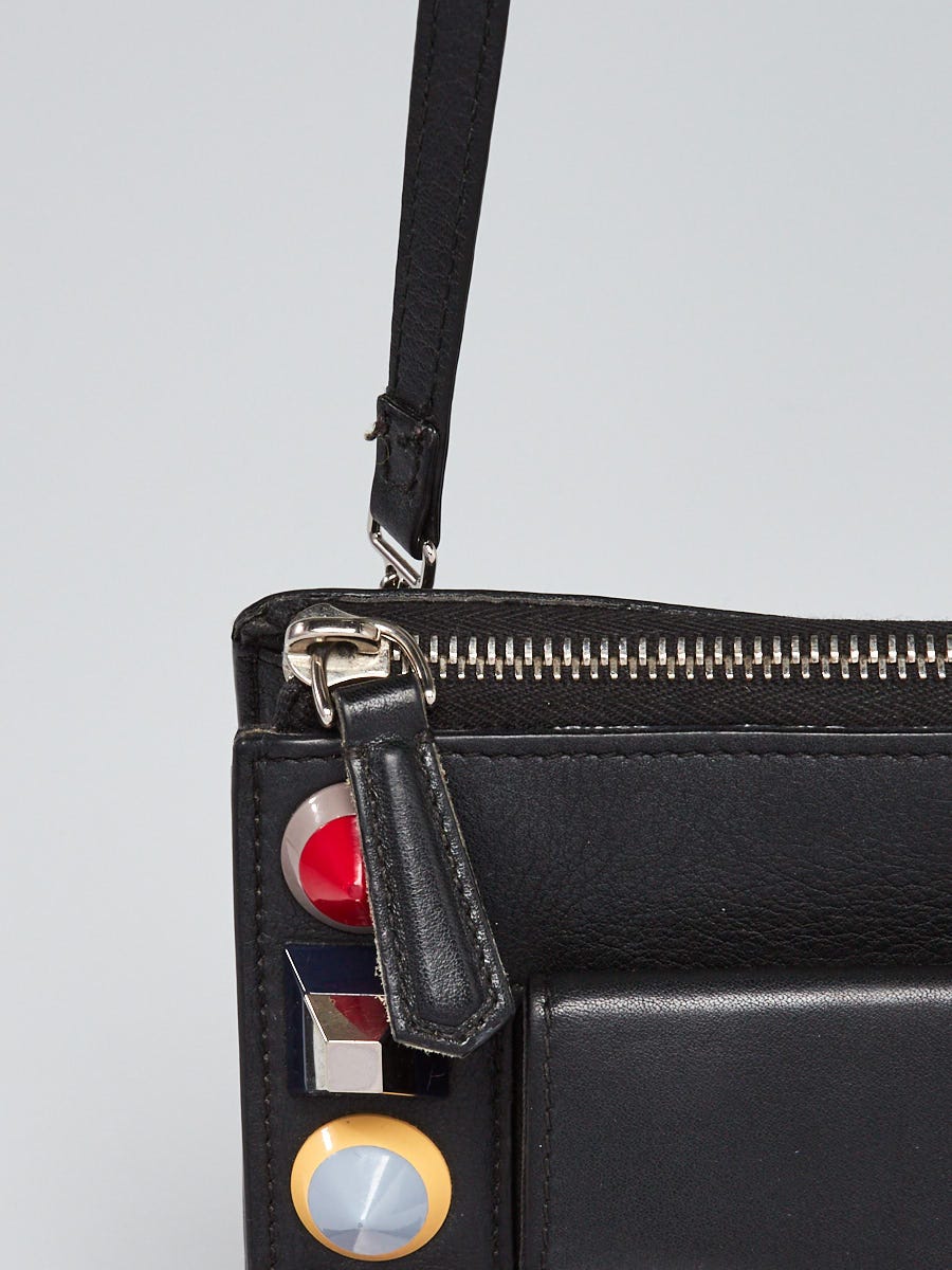 Fendi Black Leather Multicolor Stud Crossbody Bag 8M0369 - Yoogi's Closet