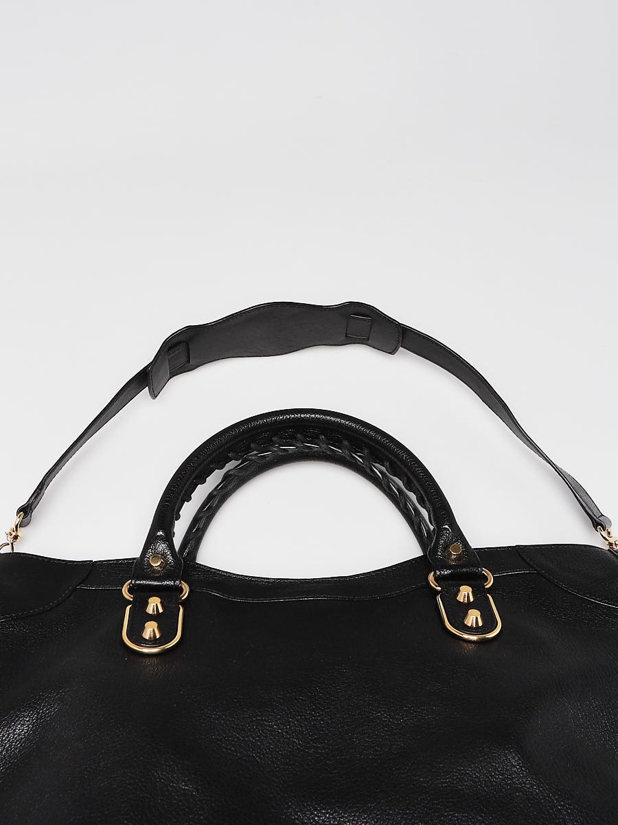 Balenciaga all black, classic Metallic Edge City Bag