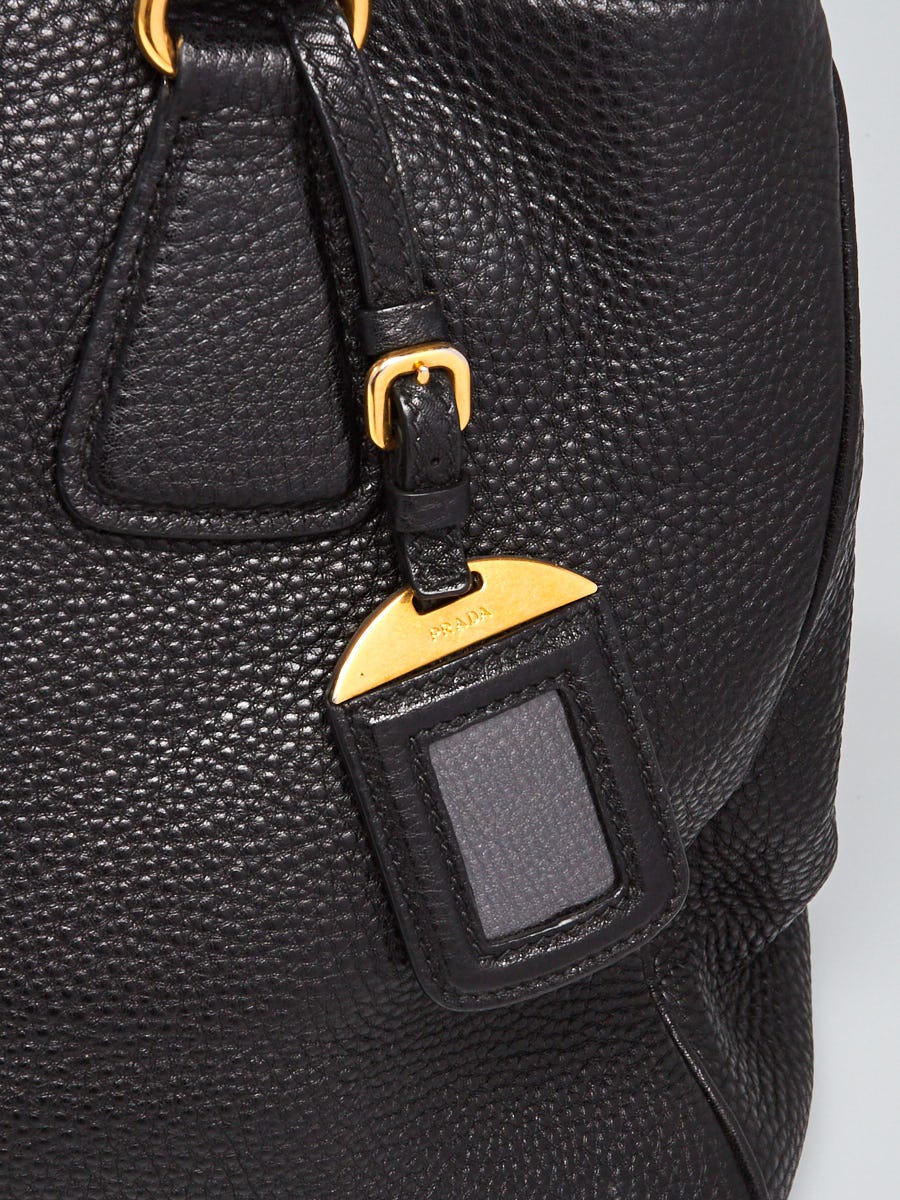 Prada Black Vitello Daino Leather Convertible Shopping Tote Bag - Yoogi's  Closet