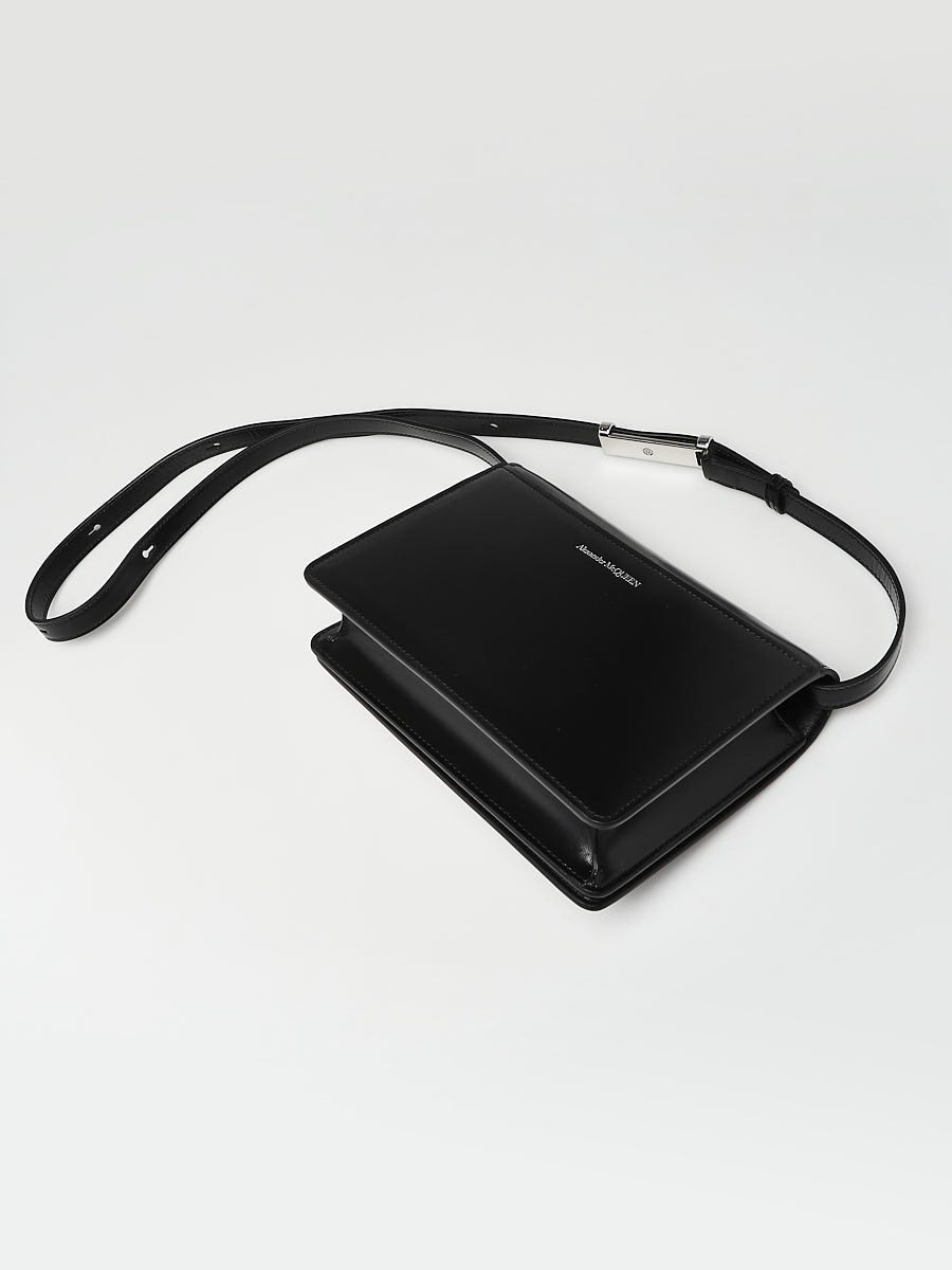 Alexander McQueen Black Smooth Calfskin Leather Four Ring