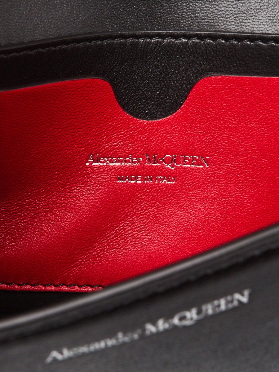 Alexander McQueen Black Smooth Calfskin Leather Four Ring Alexander McQueen Black Smooth Calfskin Leather Four Ring