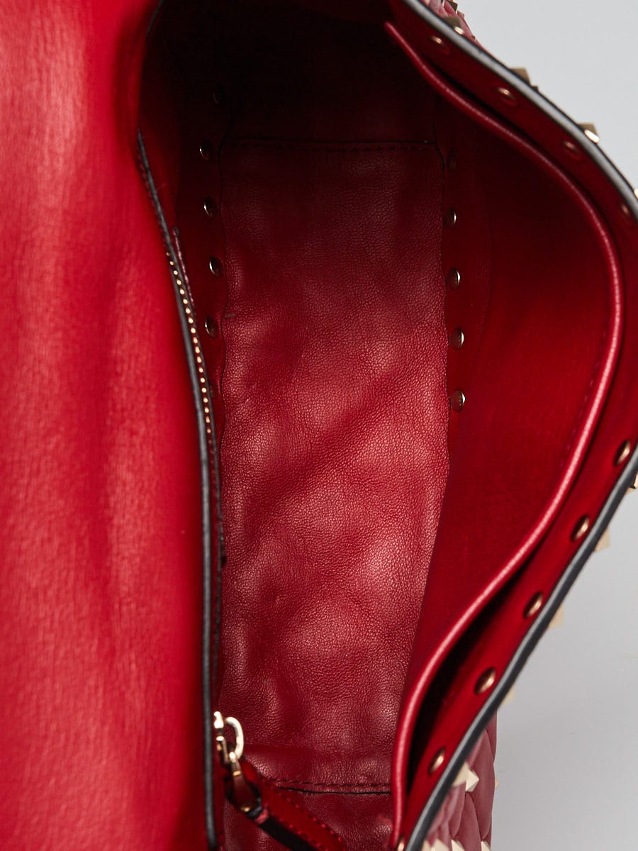 Valentino Small Spikeme Quilted Leather Bag Red - MyDesignerly