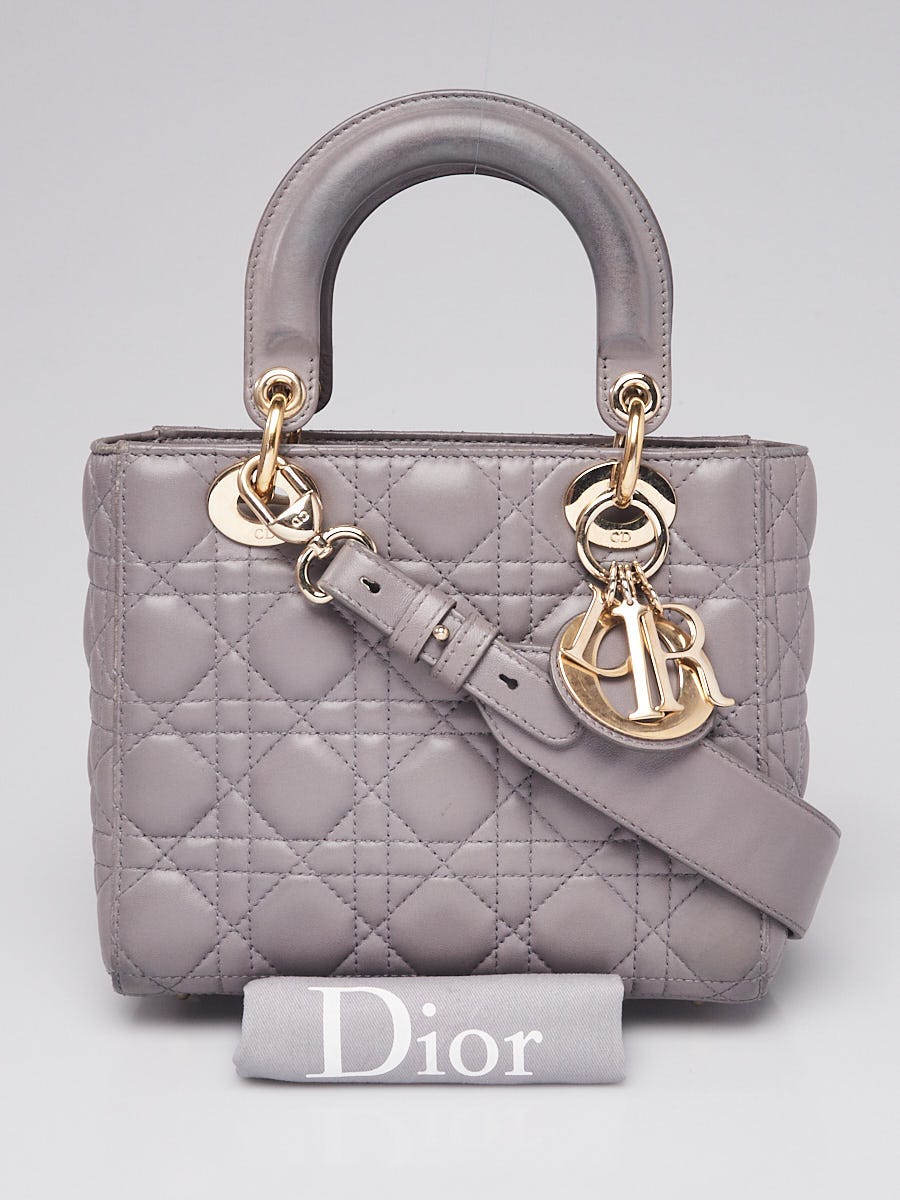 Small Lady Dior My ABCDior Bag Steel Gray Cannage Lambskin