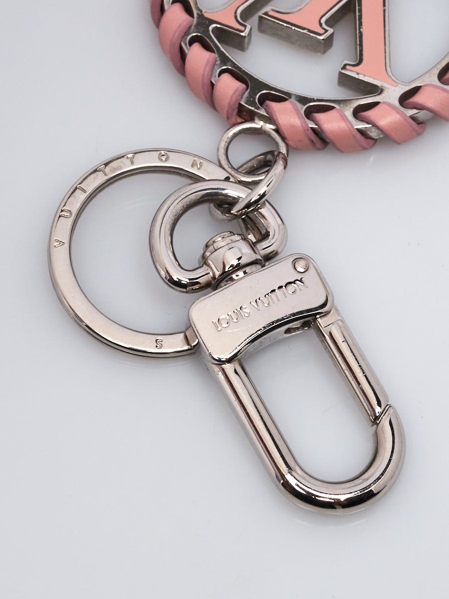 🔥AUTHENTIC LOUIS VUITTON VERY BAG CHARM AND KEY HOLDER PINK SILVER - CUTE