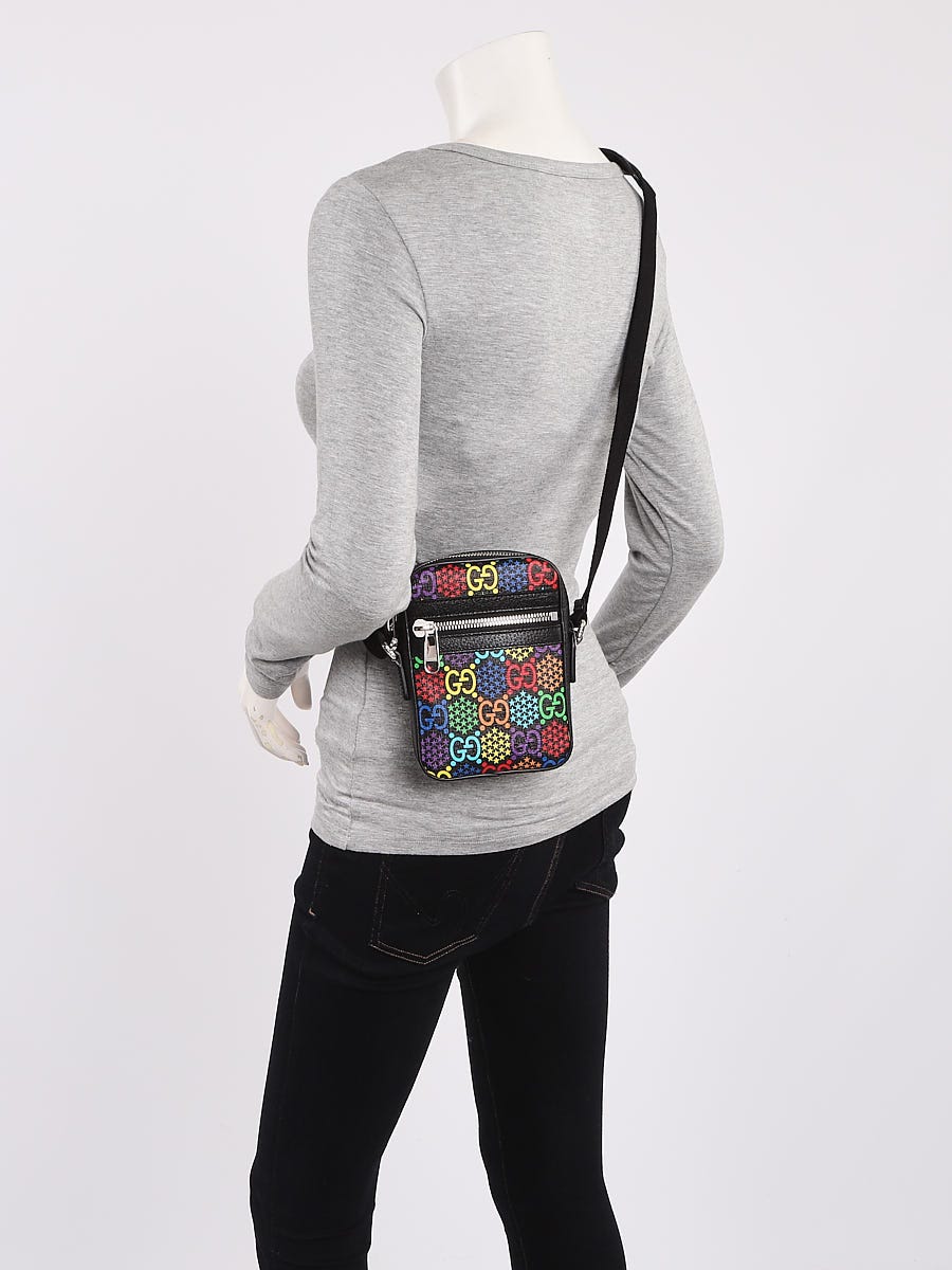 Gucci 598103 PSYCHEDELIC Rainbow GG Supreme Canvas Mini Crossbody Purse Bag