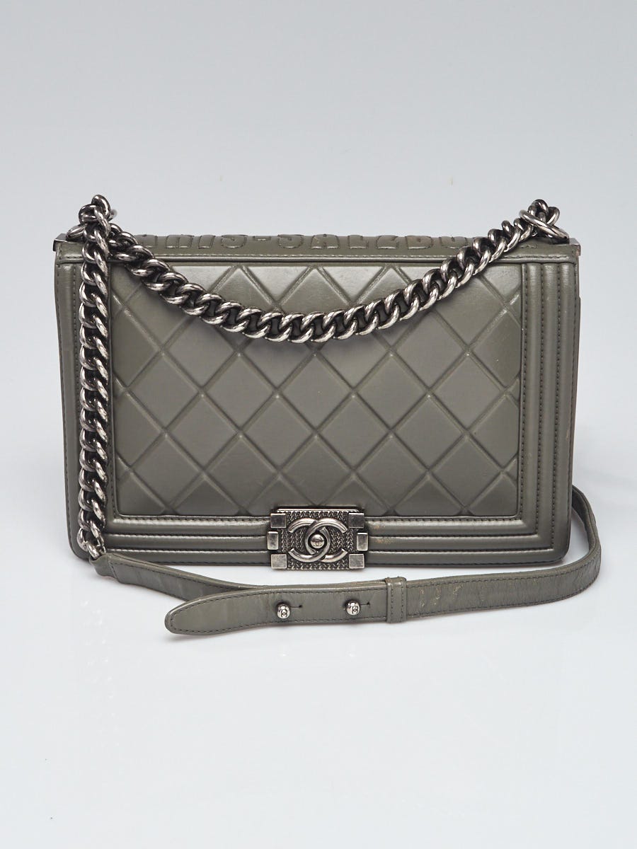 Chanel Top Handle Small Boy Bag Metallic Silver Calfskin at Jill's  Consignment