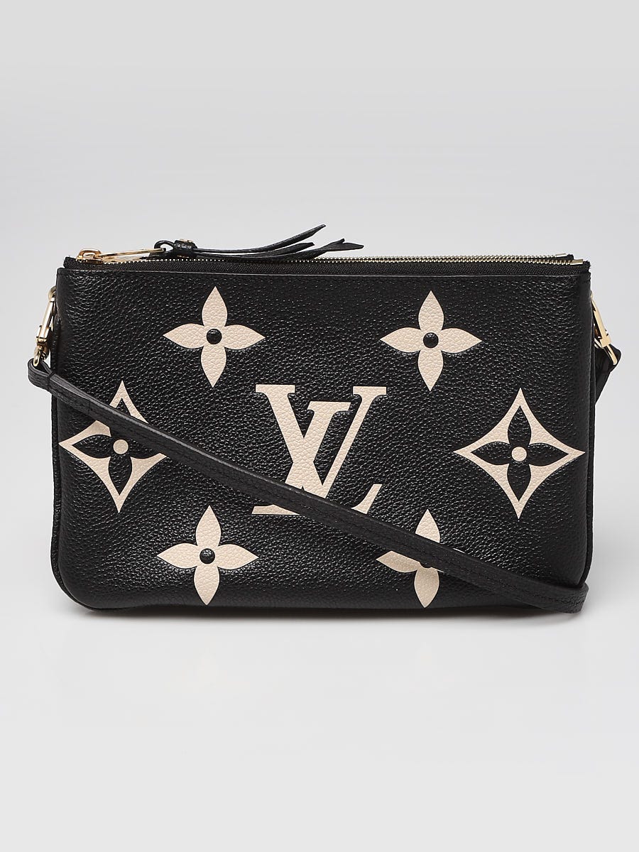 Louis Vuitton Black/Beige Monogram Leather Double Zip Pochette Bag -  Yoogi's Closet