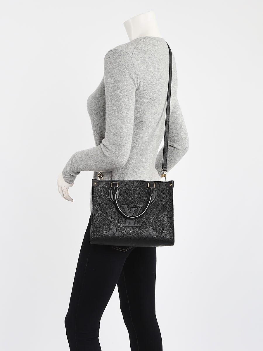 Louis Vuitton Black Monogram Giant Empreinte Leather Onthego PM