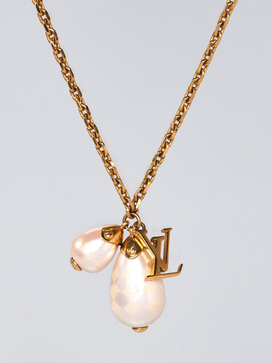 Louis Vuitton Goldtone Metal and Faux Pearl Bracelet - Yoogi's Closet