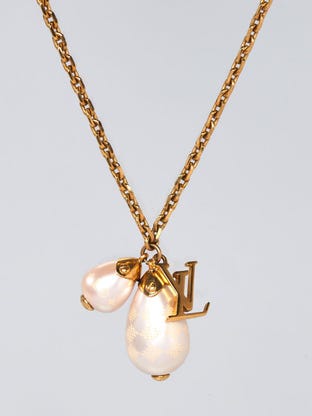 Louis Vuitton Goldtone Metal LV and Me Letter J Necklace - Yoogi's Closet