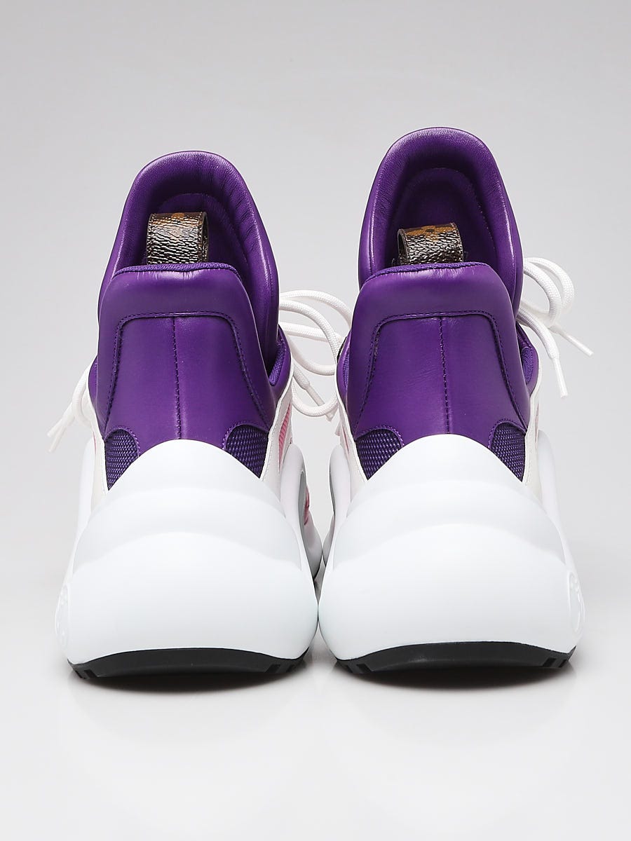 Louis Vuitton White/Pink/Purple Leather Monogram Canvas Archlight Sneaker  Size 6.5/37 - Yoogi's Closet