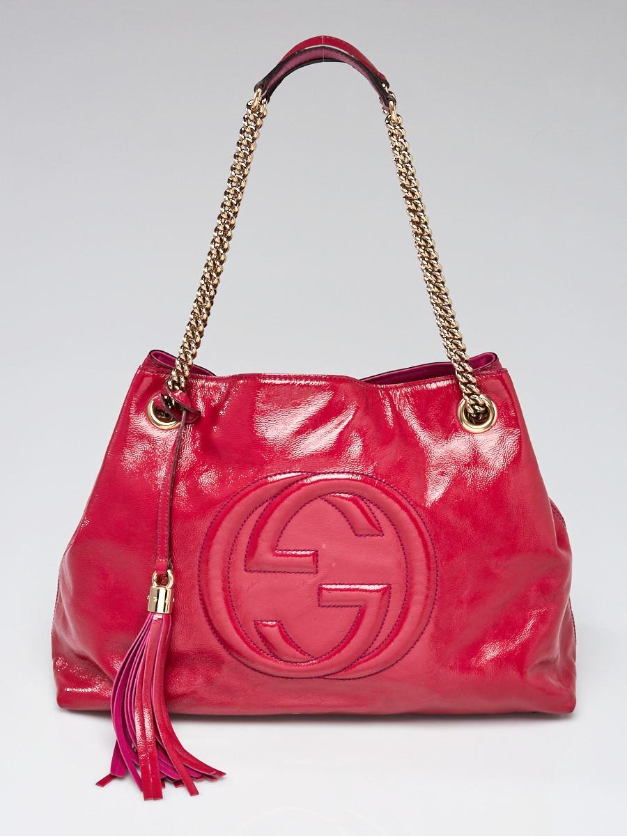 Gucci Pink Red Soho Chain Backpack