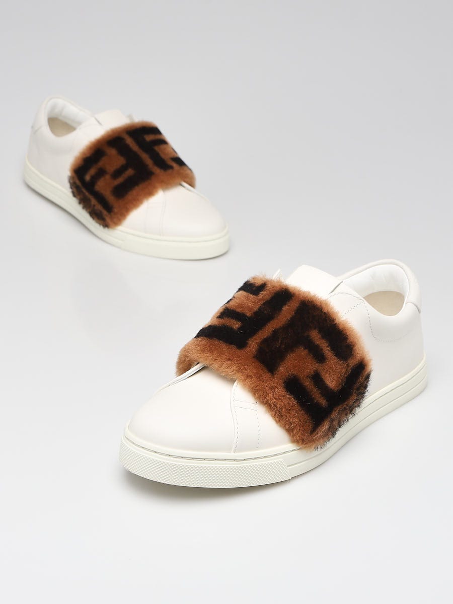 Fendi shearling sneakers sale