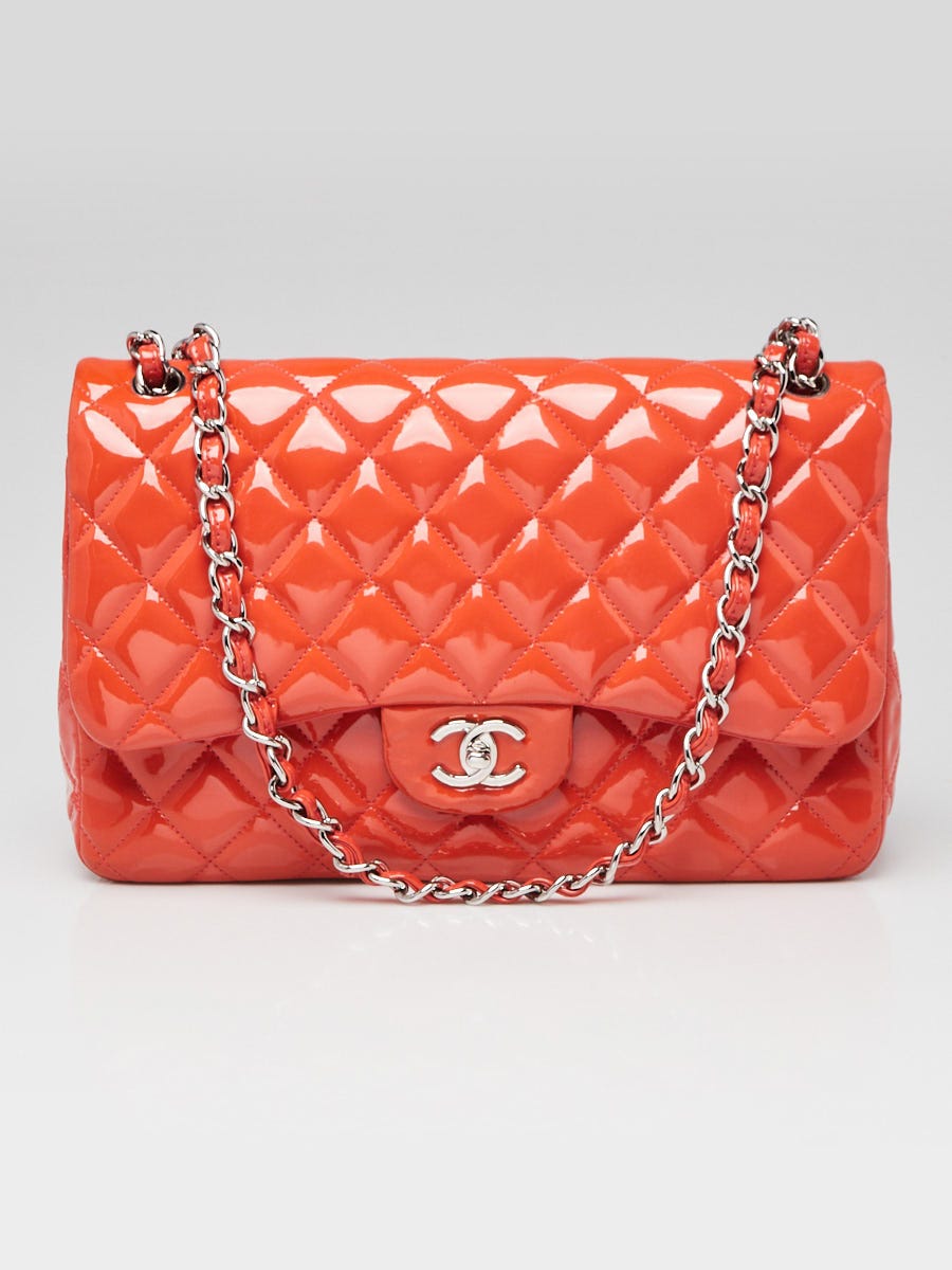 Chanel pink patent deals leather bag