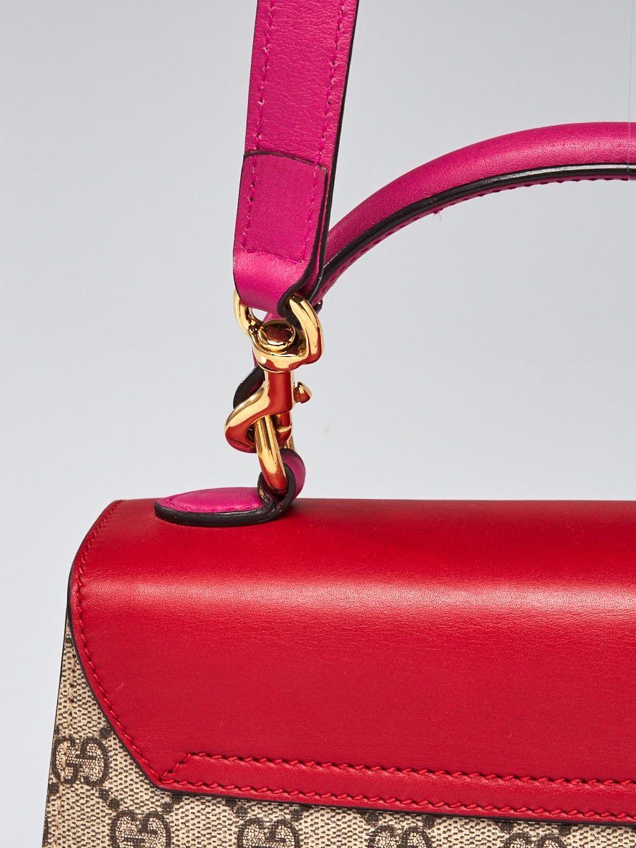 Gucci Red/Pink GG Supreme Coated Canvas and Leather  display picture 2