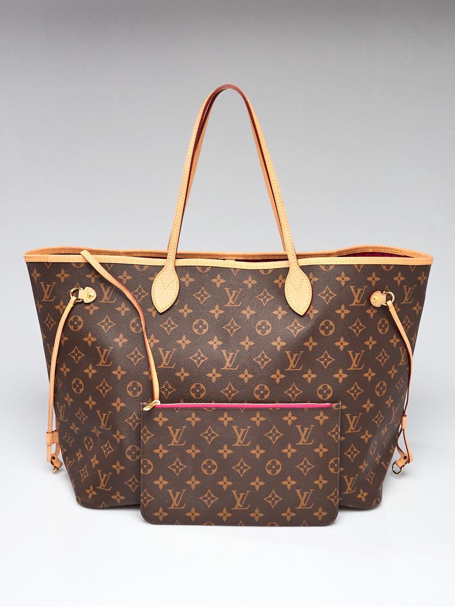 Louis Vuitton Neverfull GM Monogram Canvas Tote Bag Brown