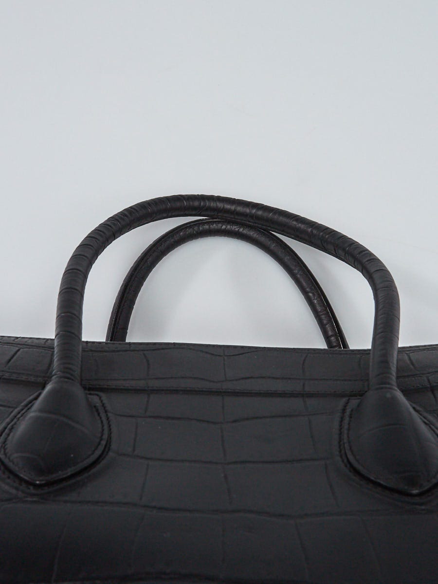 Celine Black Croc Embossed Leather Medium Phantom Luggage Celine Black Croc Embossed Leather Medium Phantom Luggage