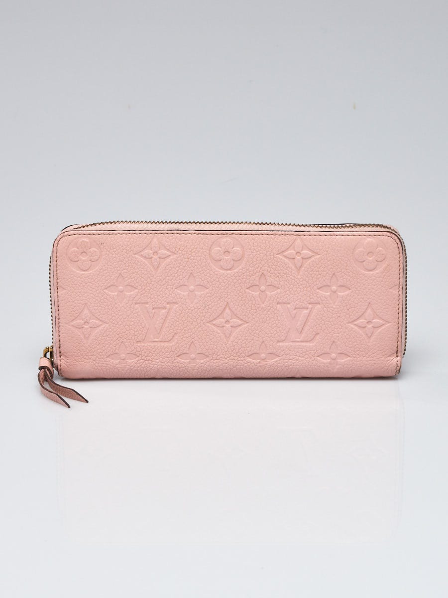 Louis Vuitton Rose Ballerine Monogram Empreinte Leather Clemence Wallet