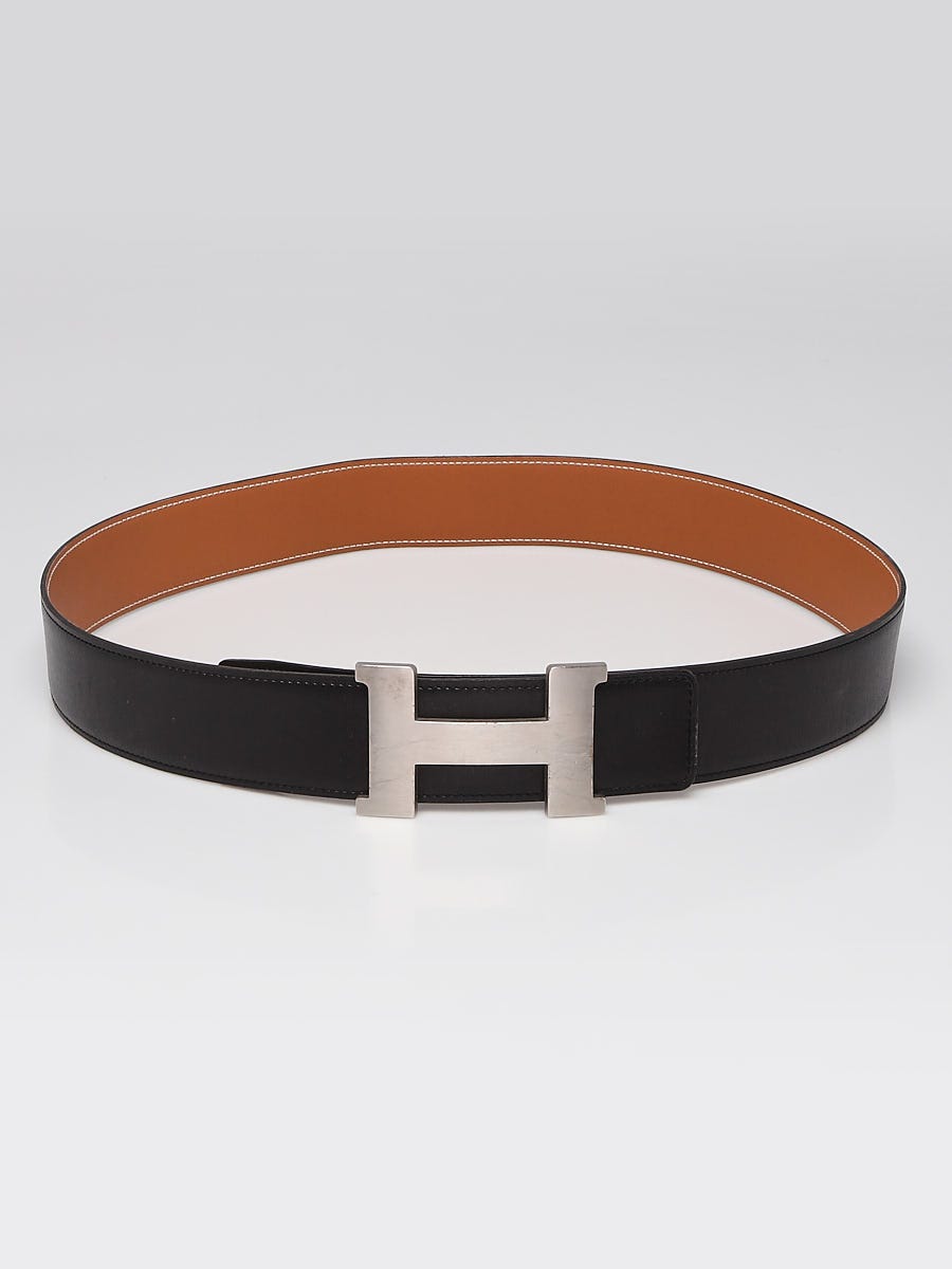 Hermes 42mm Black Box/Natural Leather Palladium Plated