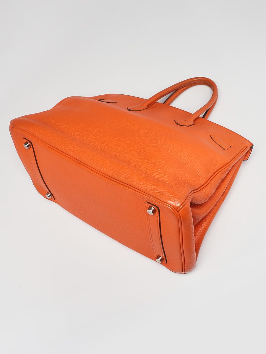 Hermes Birkin 30 Orange Togo Leather, Palladium Hardware, Preowned