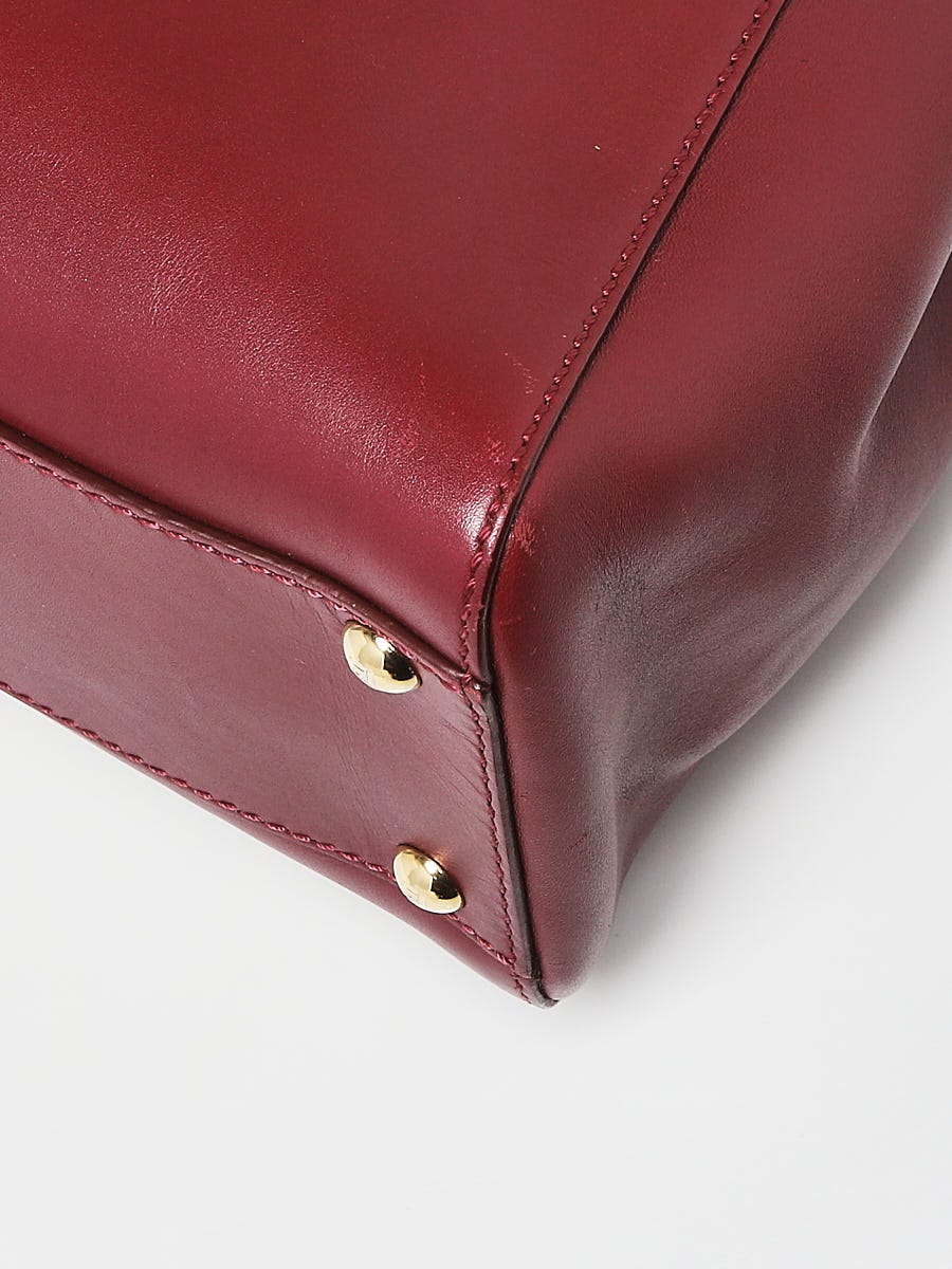 Fendi Burgundy Smooth Leather Regular Peekaboo Bag 8BN226