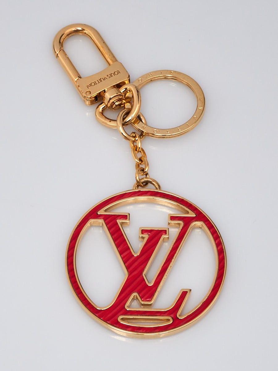 Louis Vuitton Red Epi Leather LV Circle Key Holder and Bag Charm
