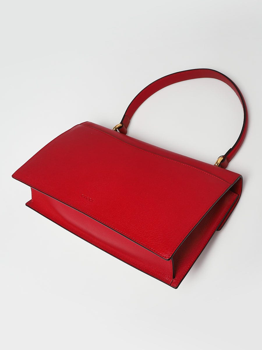 ショルダーバッグ・ポシェット ^LEATHERY^ Glossy Ribbon Shoulder Bag RED LRBG4311RD Gucci Red Leather Top Handle Flap Osiride Shoulder Bag